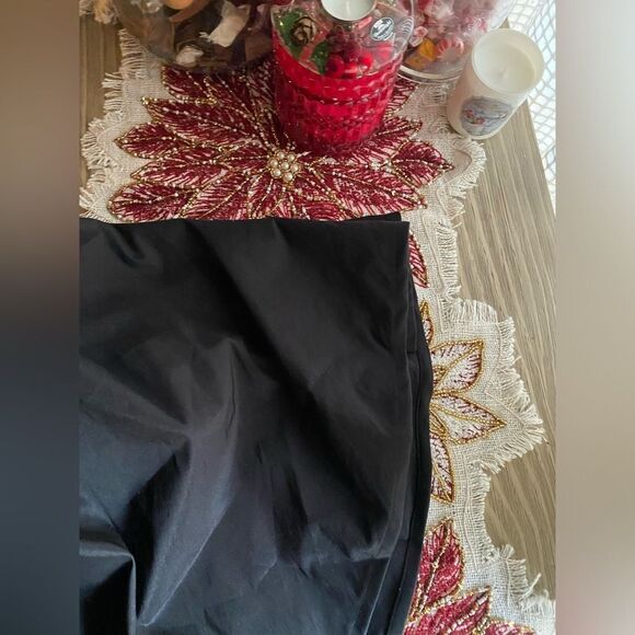 Tadashi Shoji  Dress Black Sz 4 Pleated A-Line Cocktail Fit & Flare 3/4 Sleeve - Picture 8 of 10